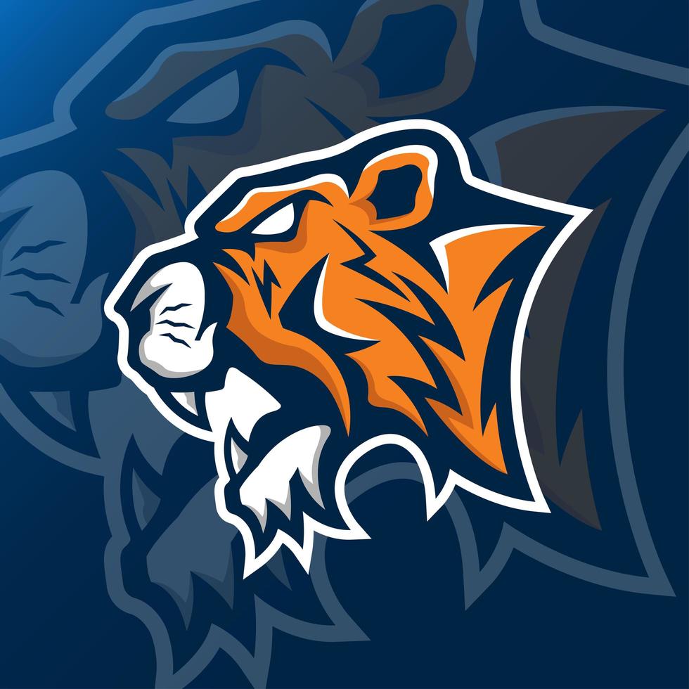 Roaring tiger head mascot vector