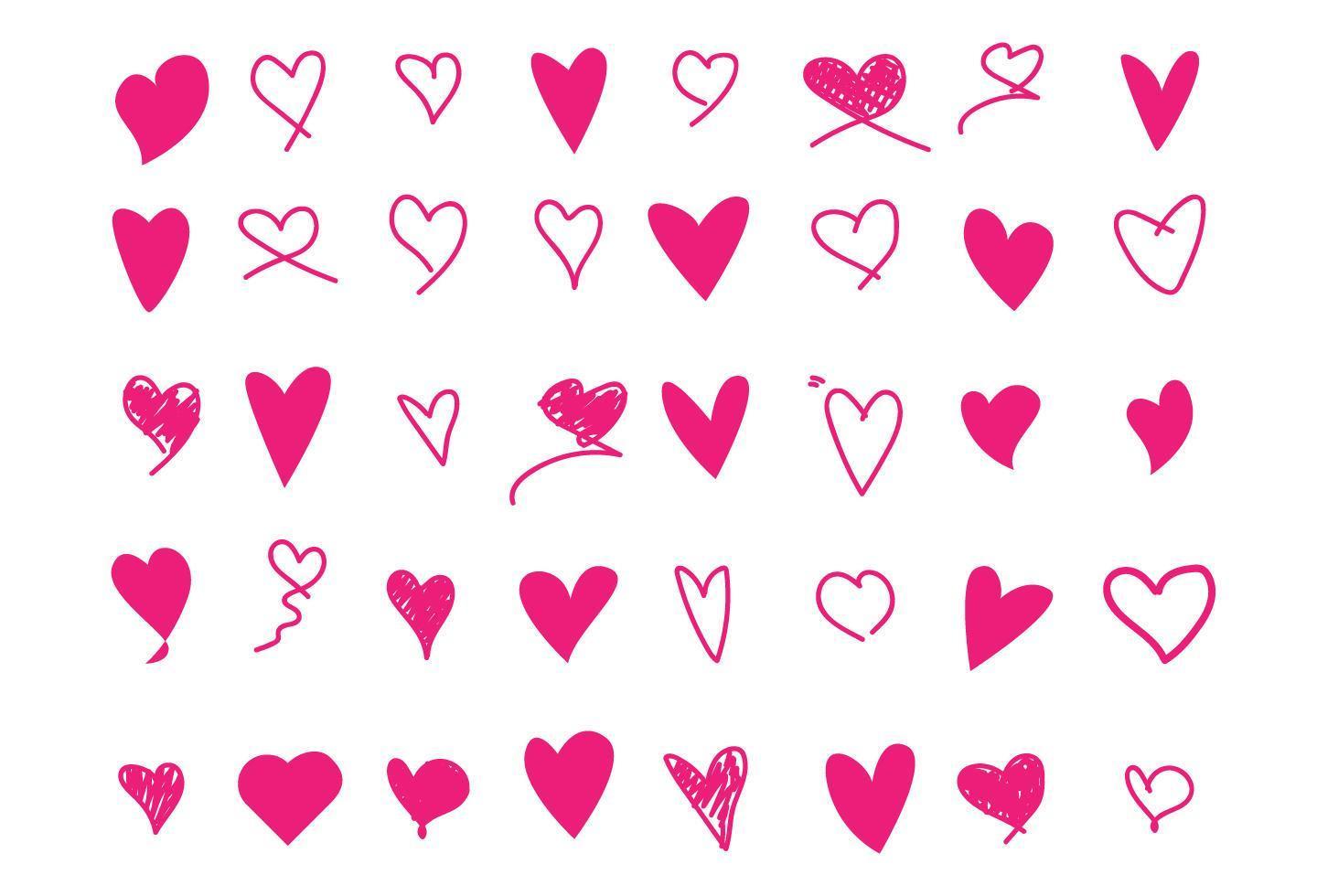 Collection of heart icons vector