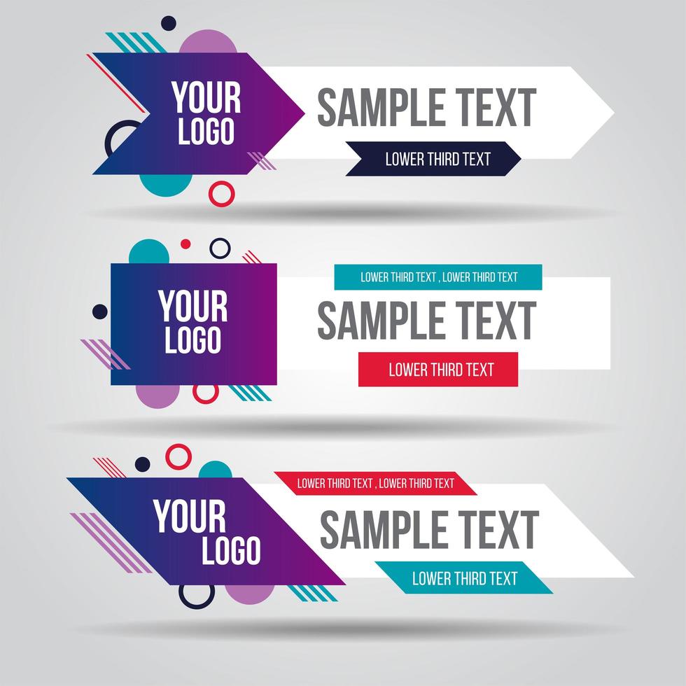 White and Colorful TV or Social Media Banner Set  vector