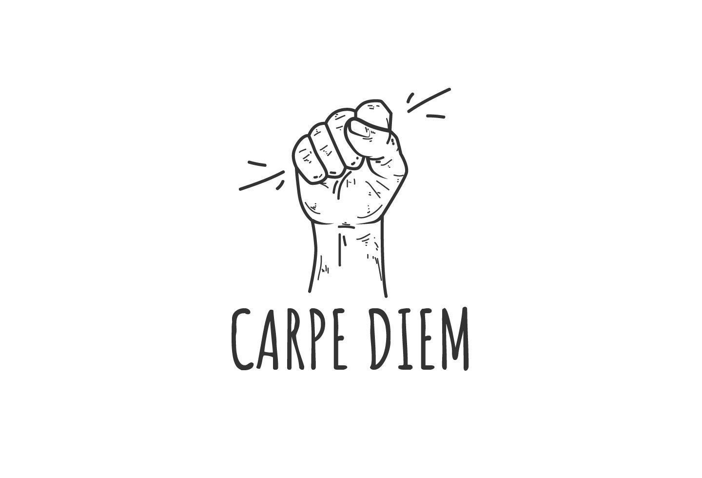 Carpe diem motivational icon vector