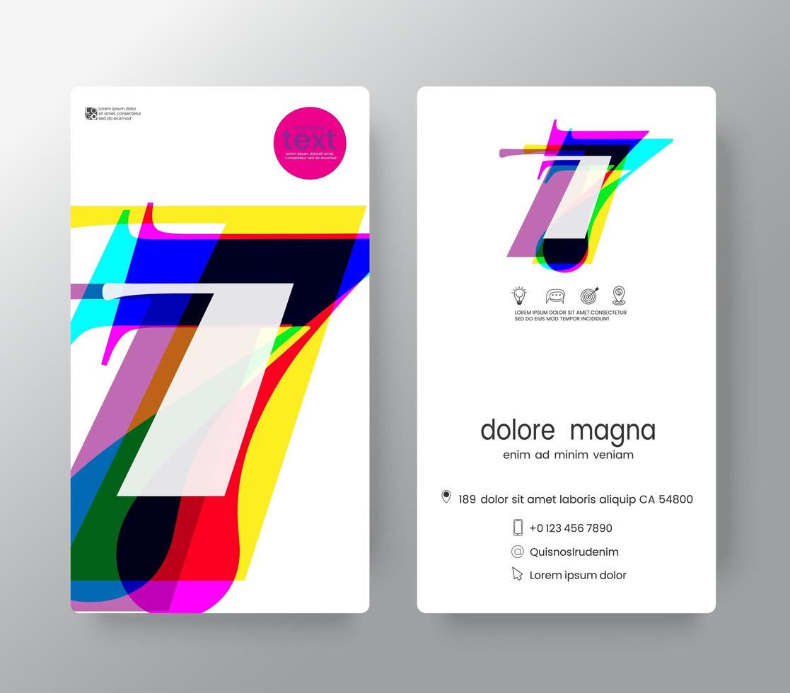 Logo Number 7 Business Card Template vector
