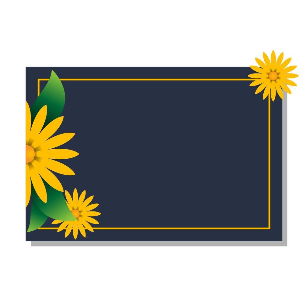 plantilla de tarjeta de girasol en blanco vector