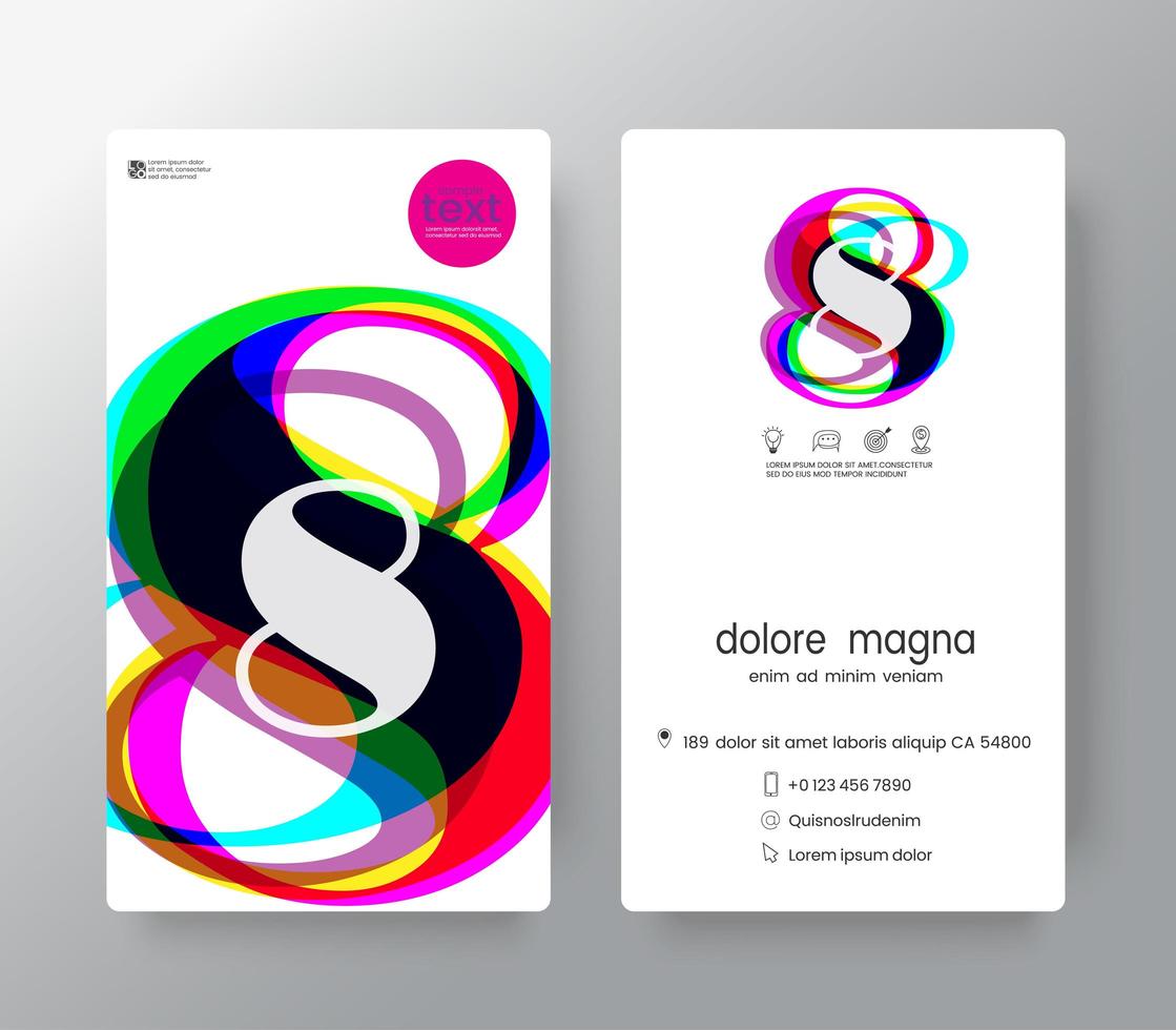 Logo Number 8 Business Card Template vector