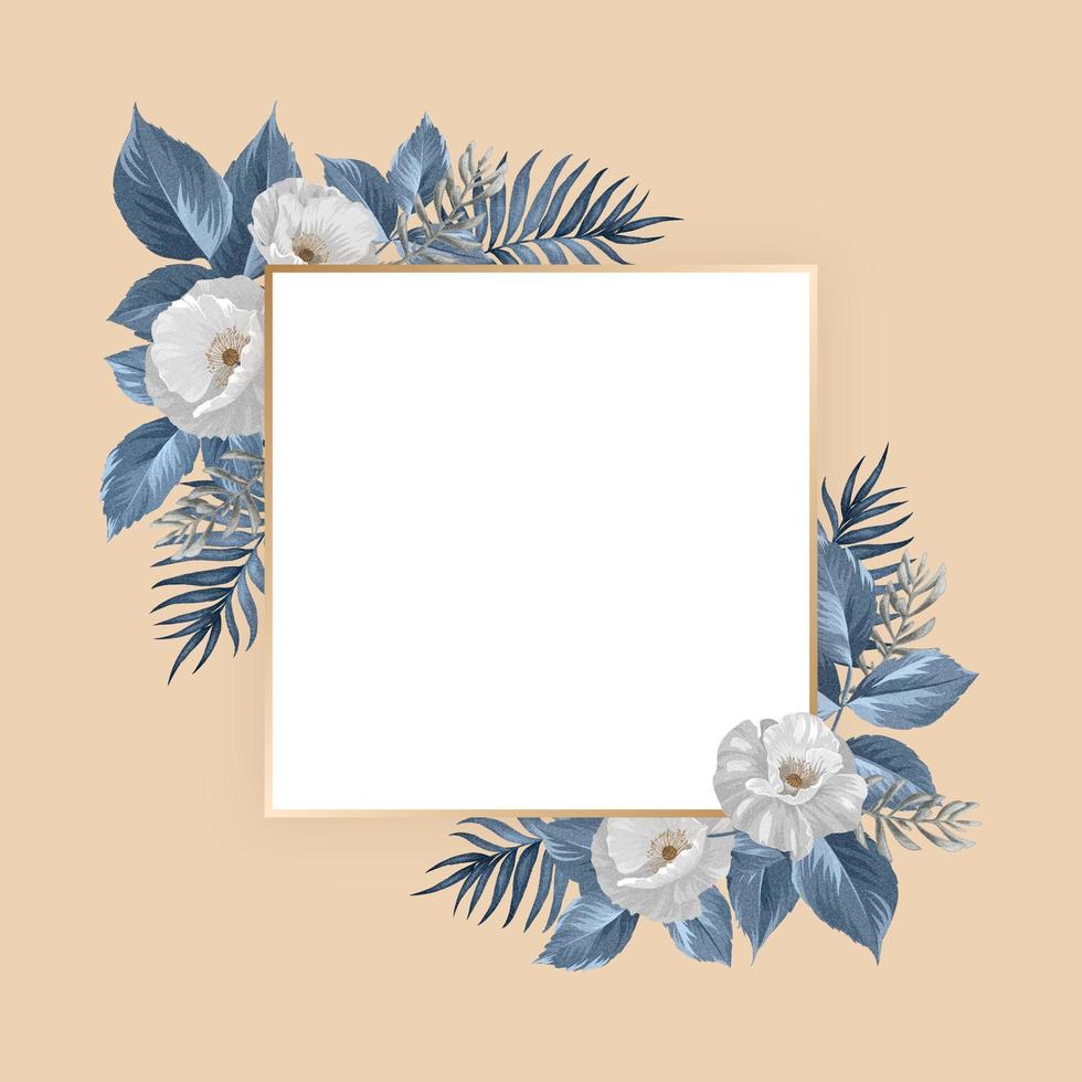 Floral frame design vector