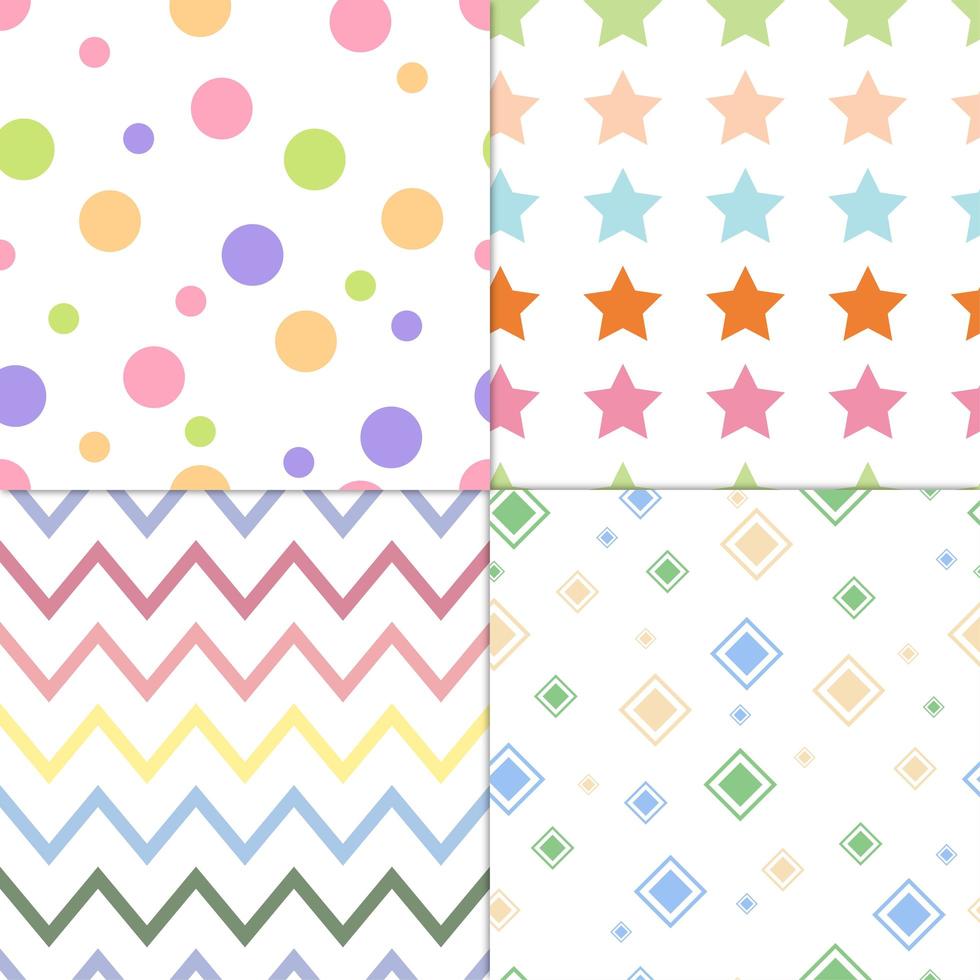 Collection of colorful seamless design patterns  vector