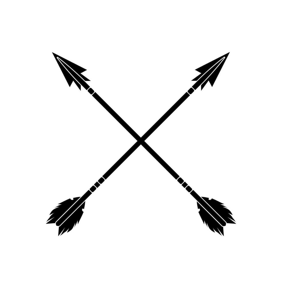 Black stylish crossed arrow  vector