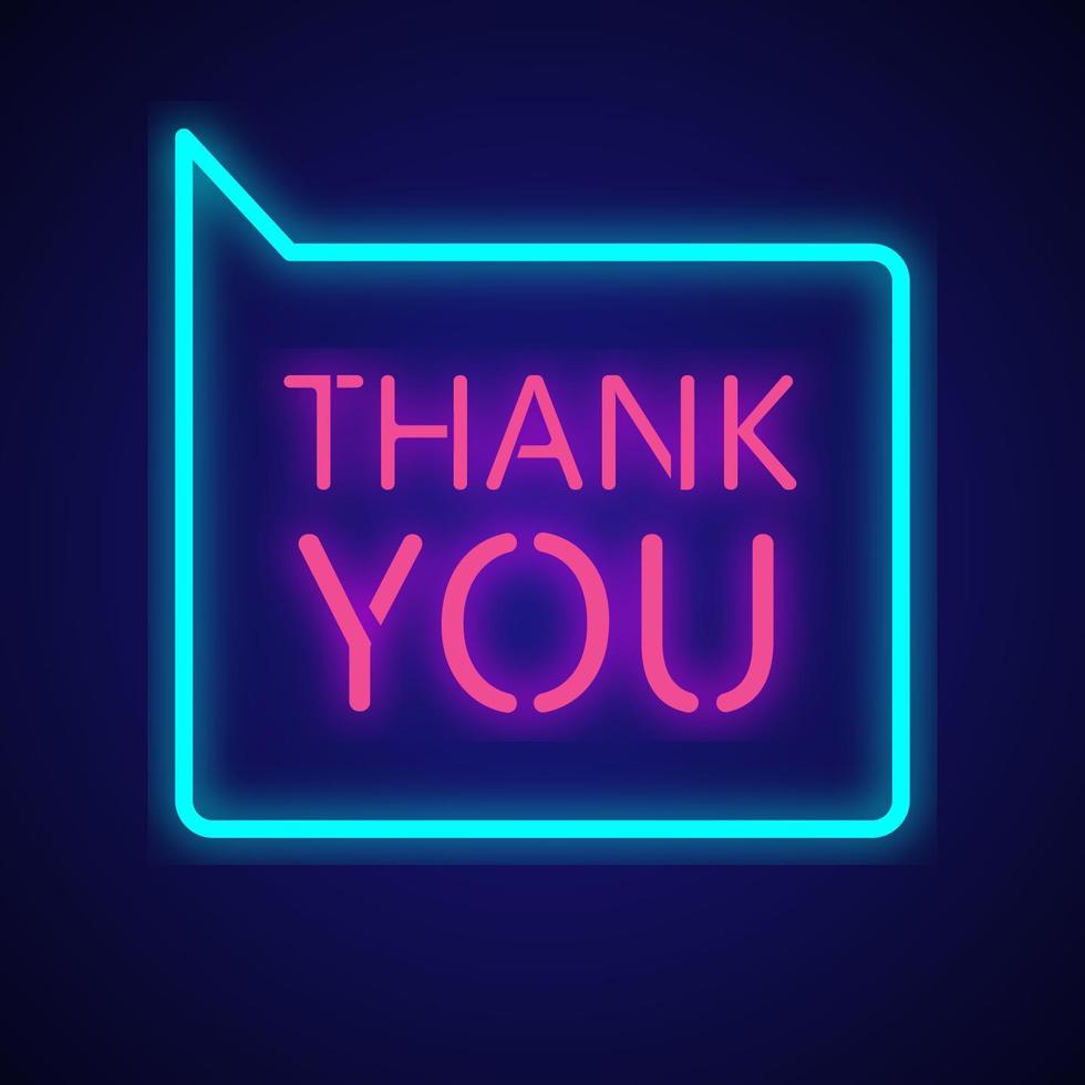 Thank you neon sign  vector