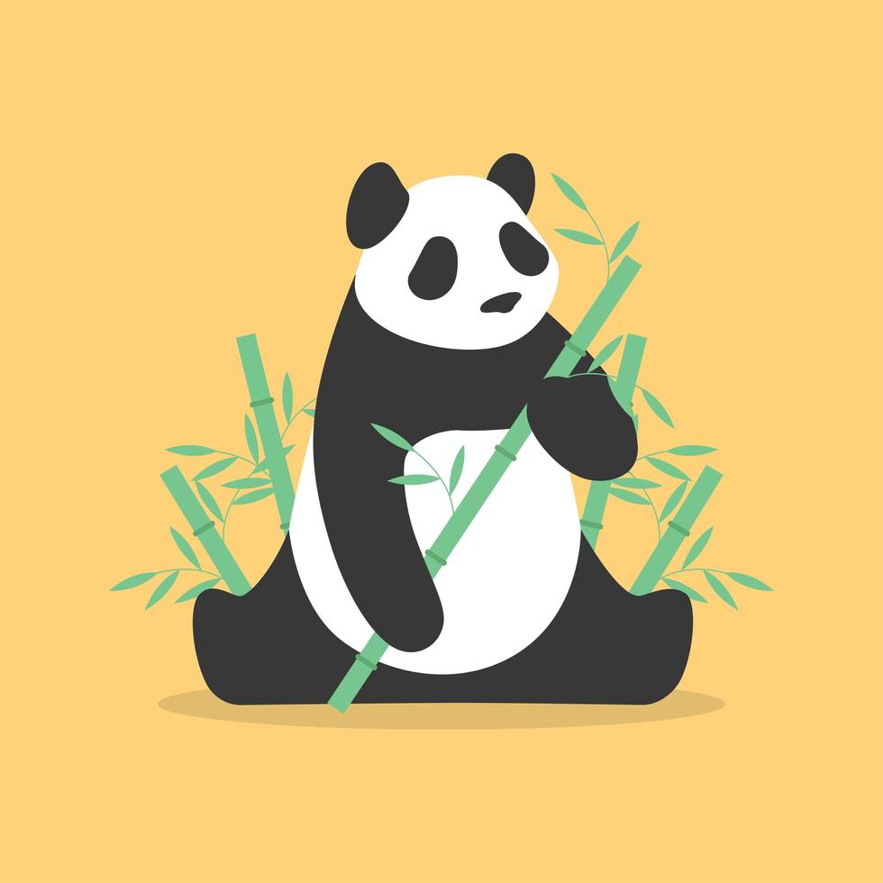 lindo panda gigante salvaje vector