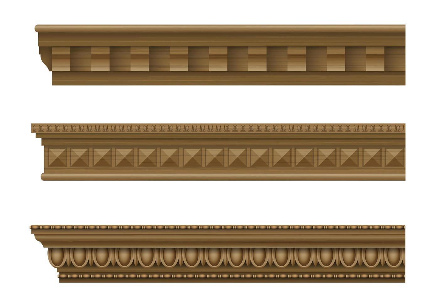 Classical cornices for the walls of buildings vector