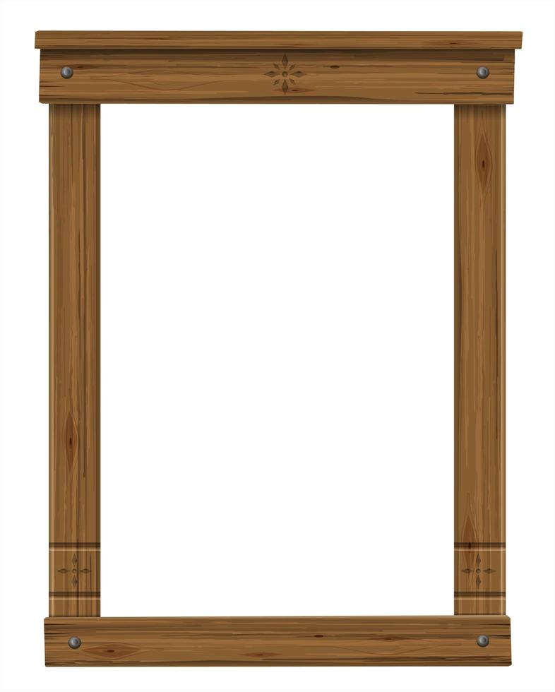 marco de puerta o ventana antigua de madera vector