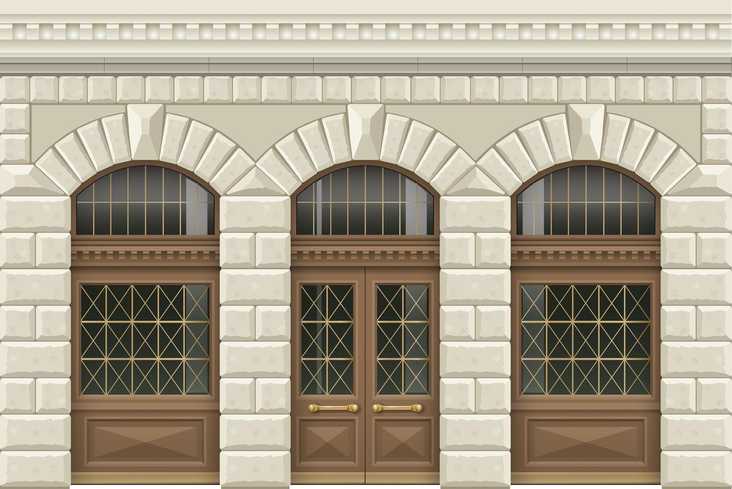 Classic facade in retro style vector