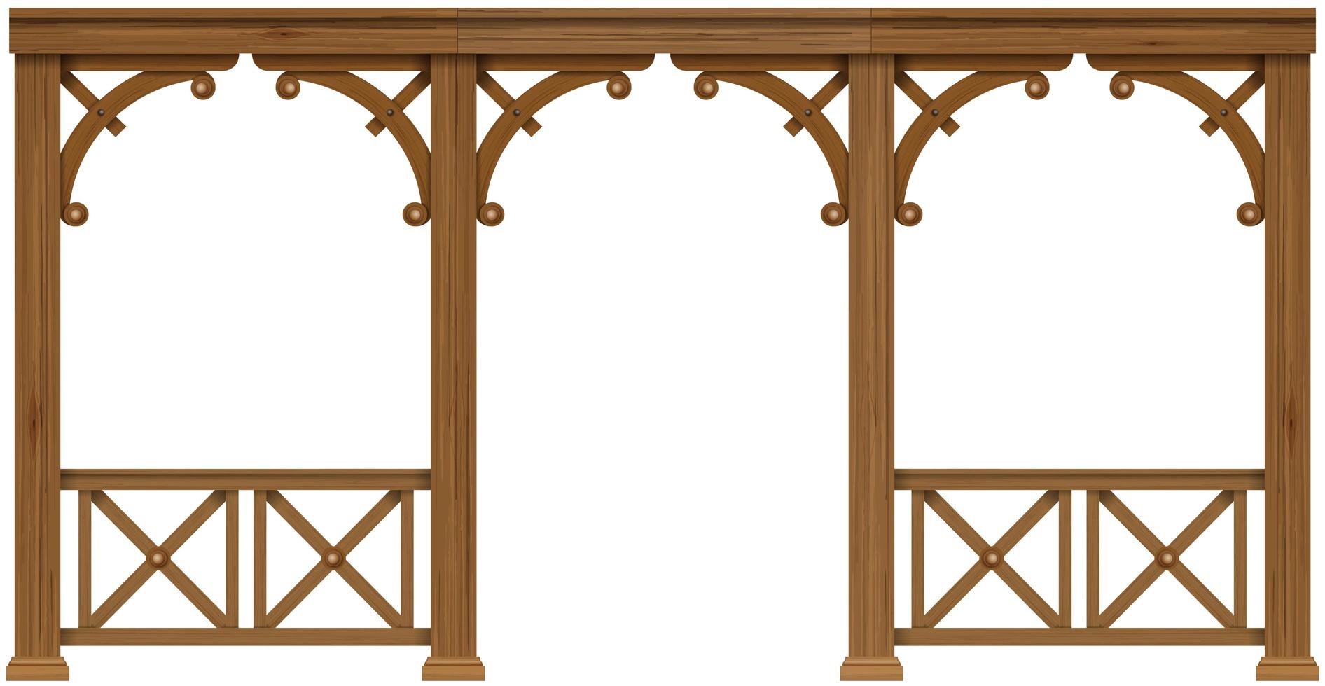 Classic wooden veranda vector