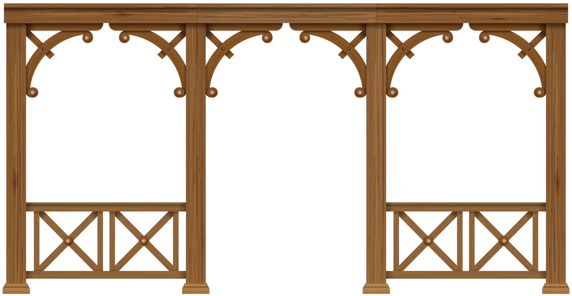 Classic wooden veranda vector