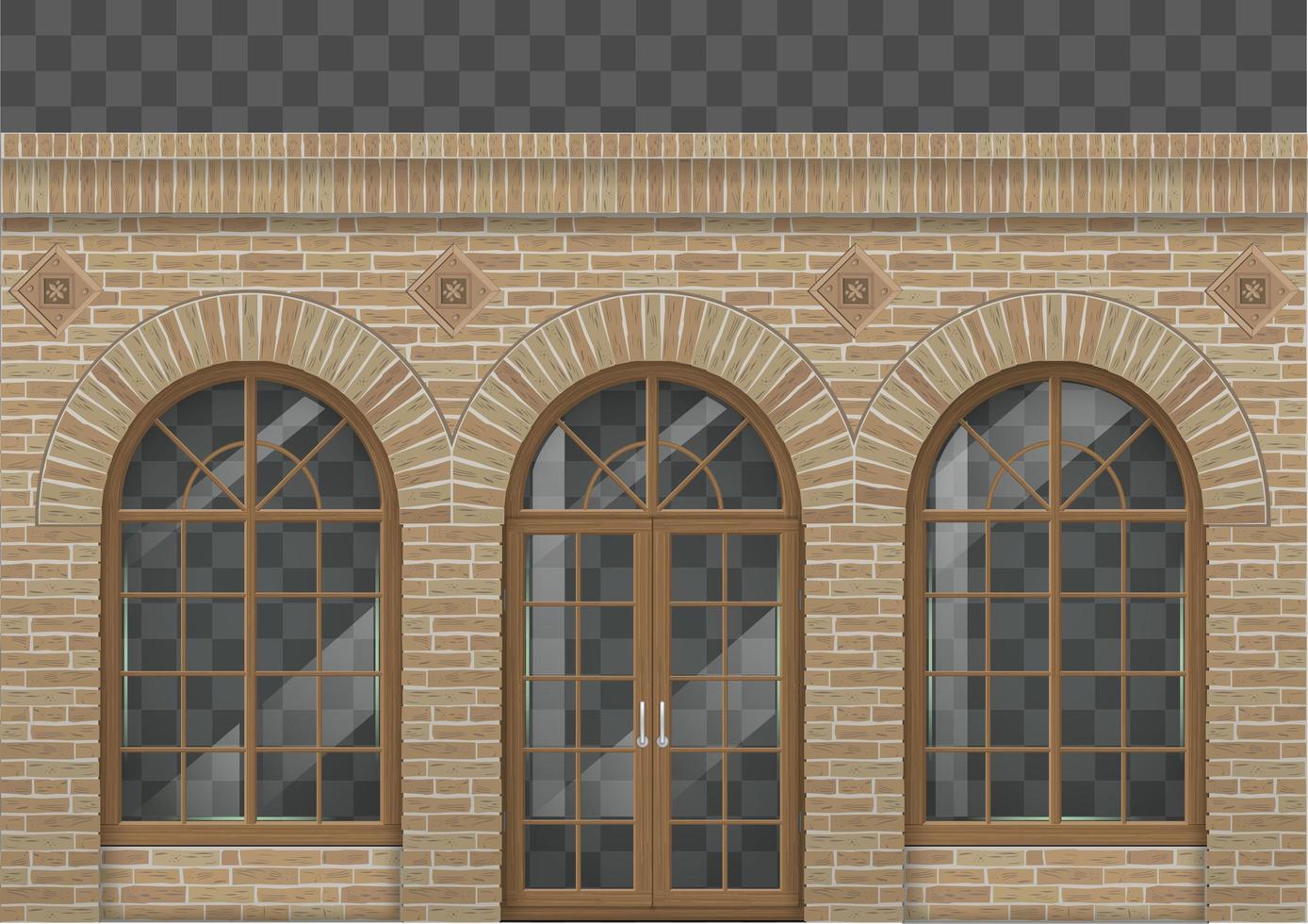 Retro brick style classic facade vector