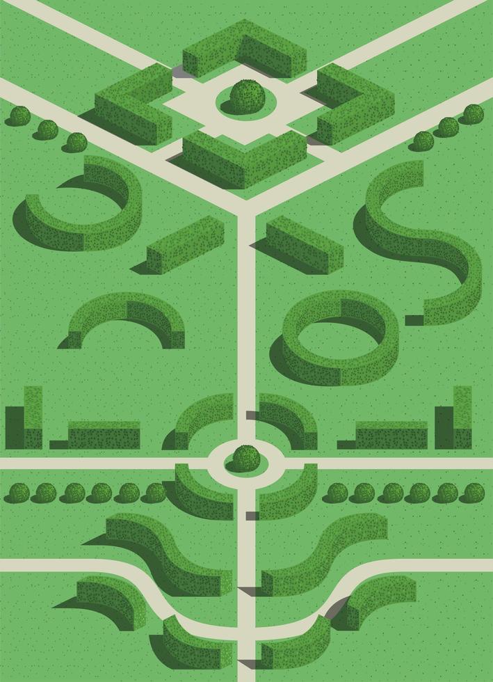 arbustos de jardín geométricos vector