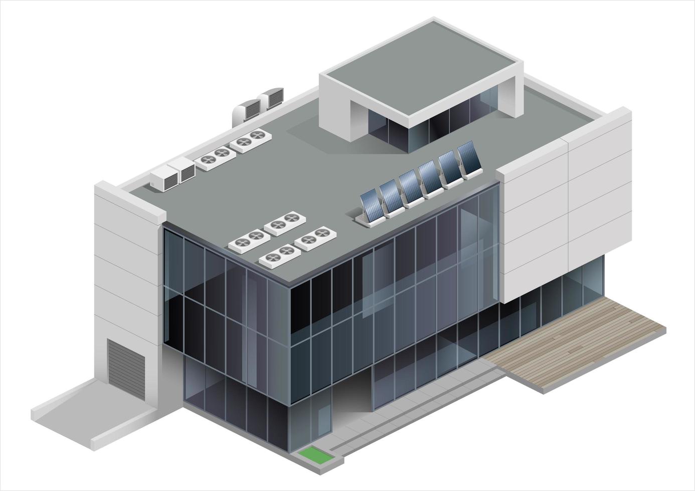 Shopping mall building in isometric view vector