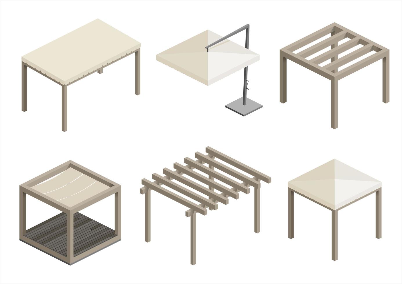 Set of modern beach pavilions vector