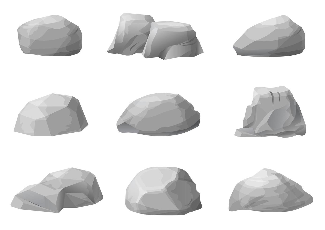 conjunto de diferentes piedras naturales vector