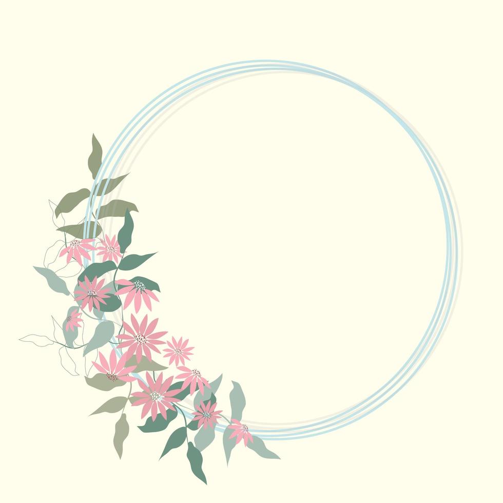 Romantic floral frame card vector