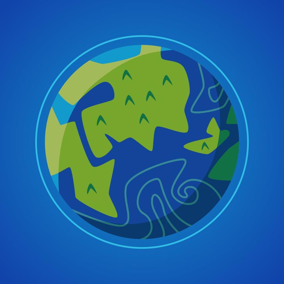 Earth globe isolated graphic illustration vector