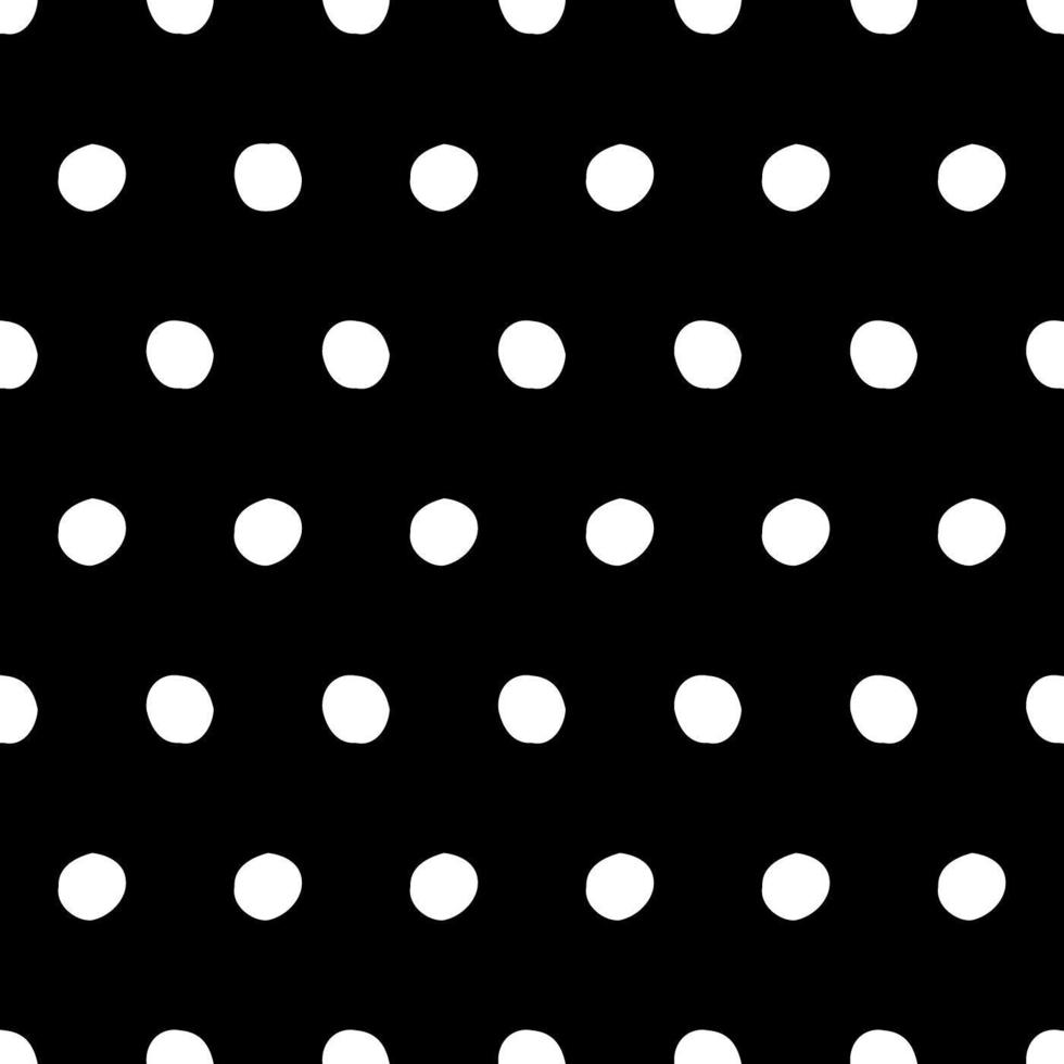 Black and white seamless polka dot pattern vector