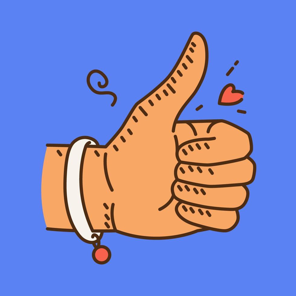 Illustration of thumbs up vector