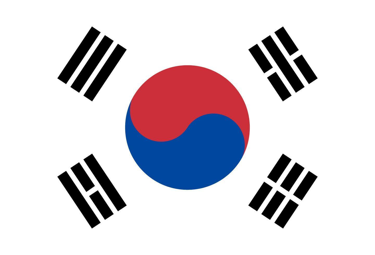 Ilustración de la bandera de Corea del sur vector