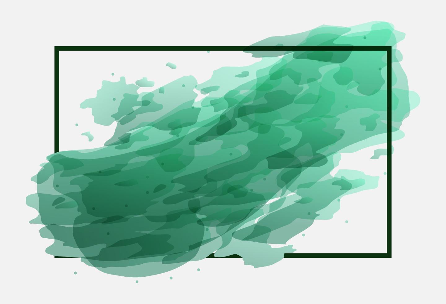 Green watercolor banner design vector