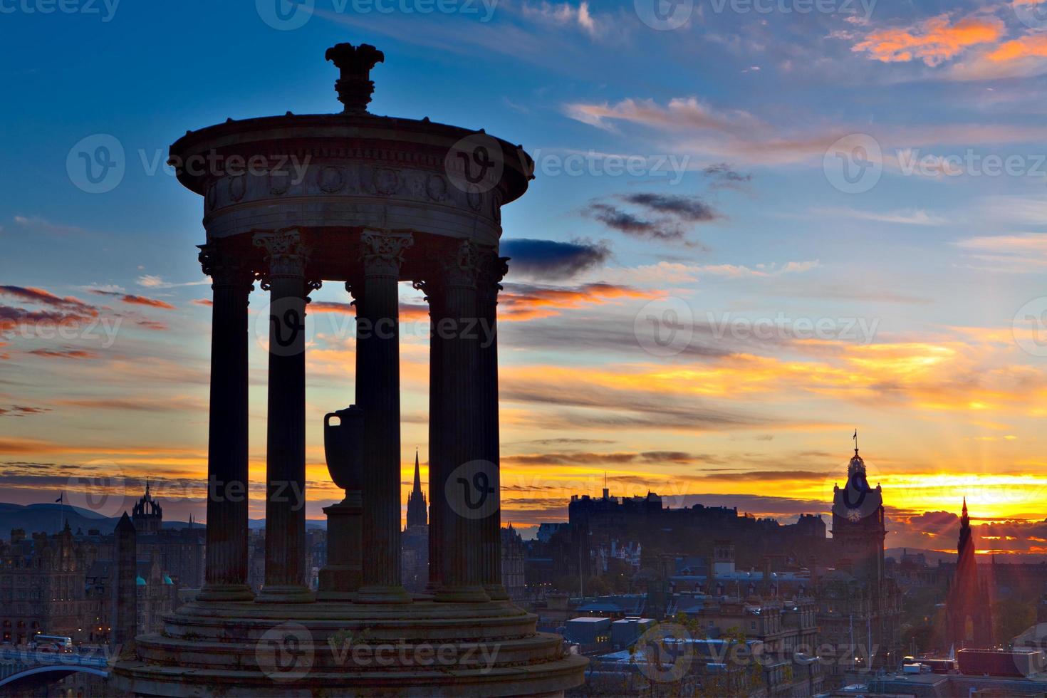 Edinburgh city at sunset photo