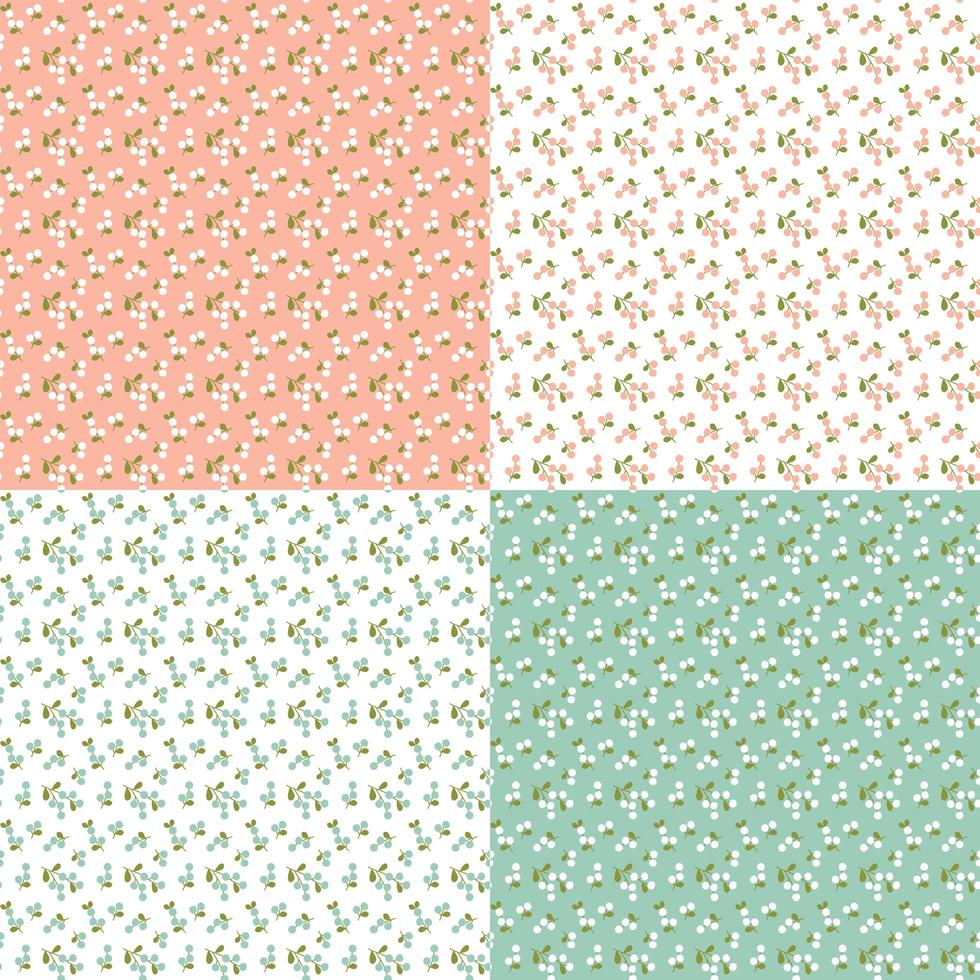 Seamless floral pattern set vector