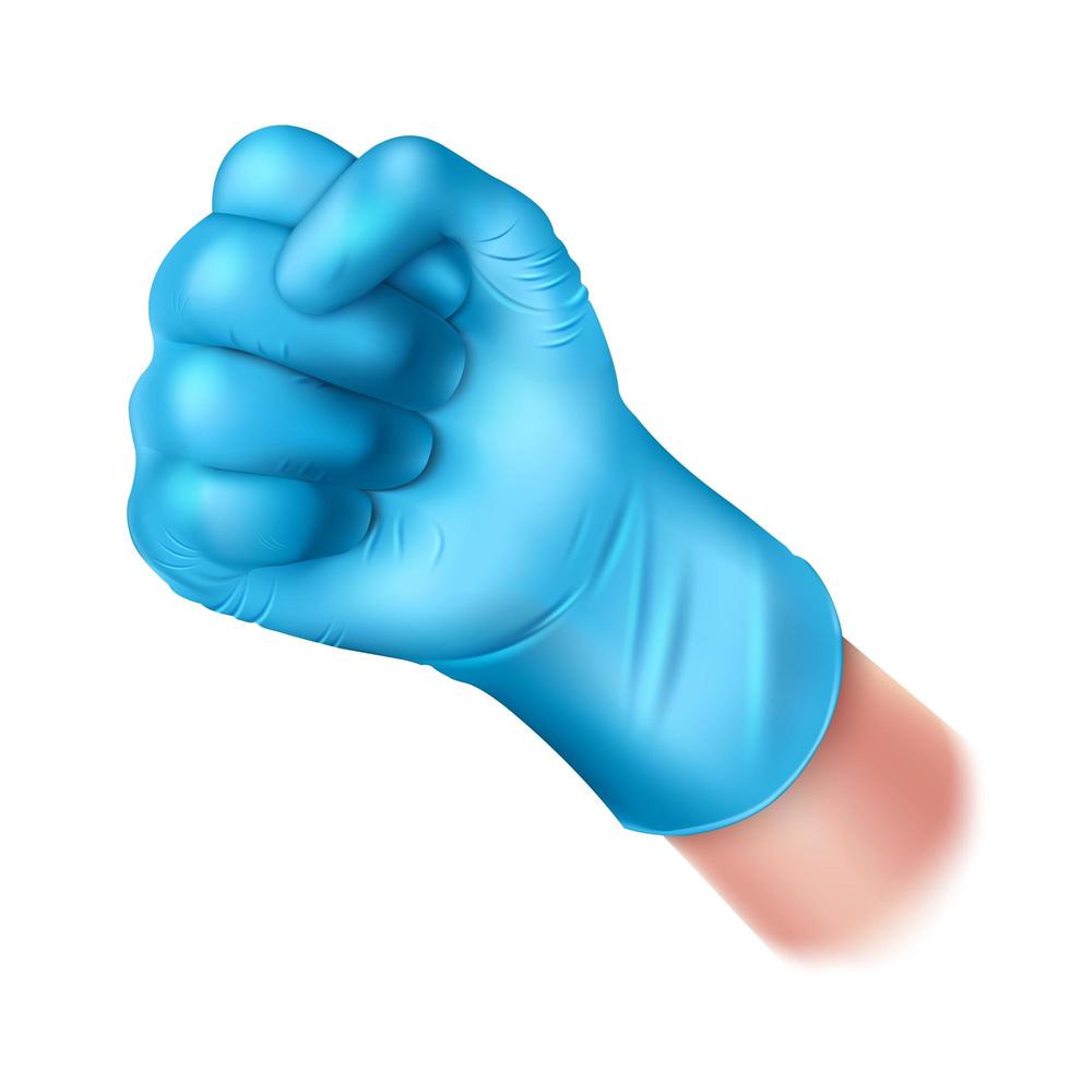 Rubber gloved hand in a fist vector