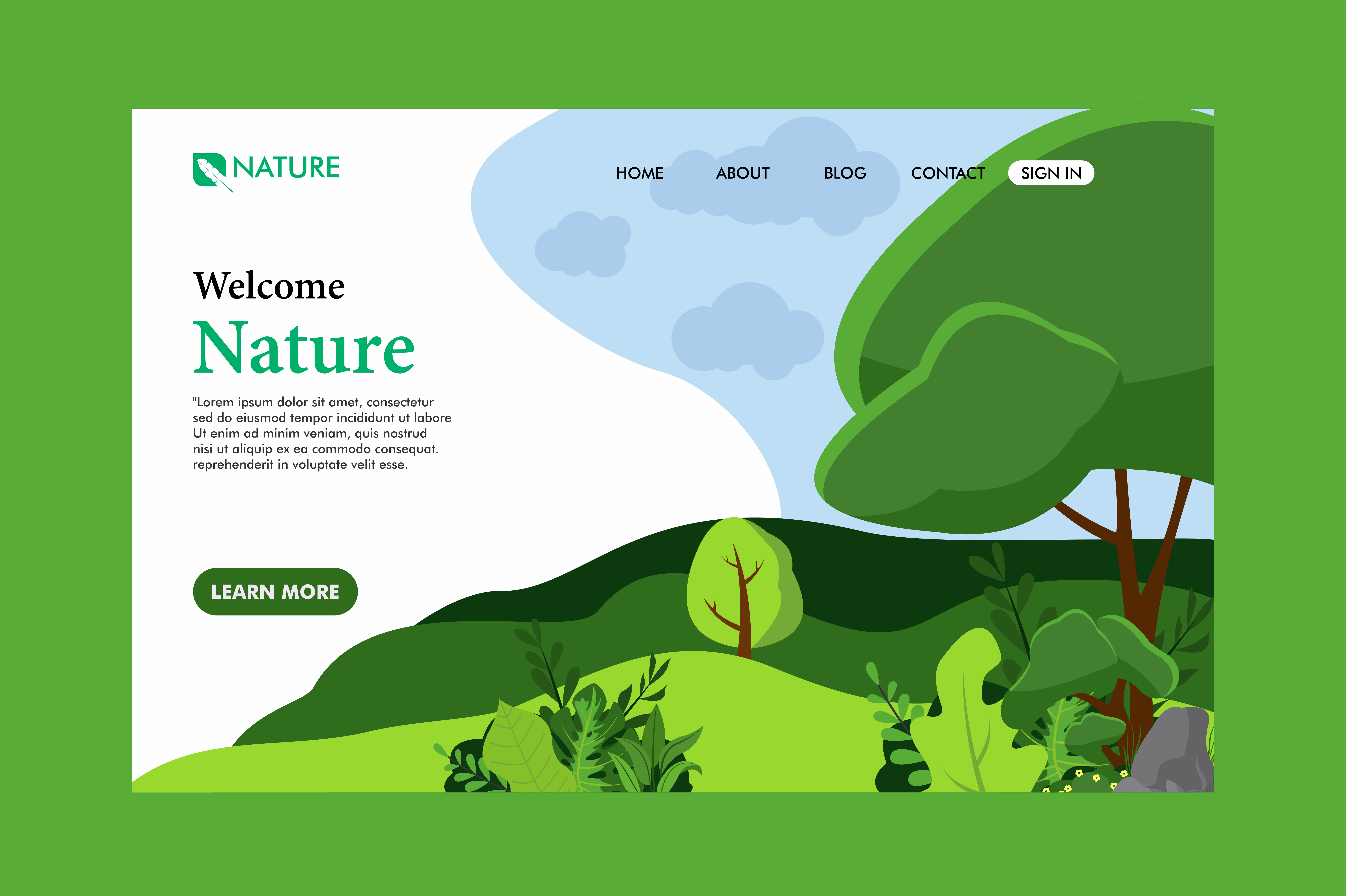 Nature landing page 1219706 Vector Art at Vecteezy