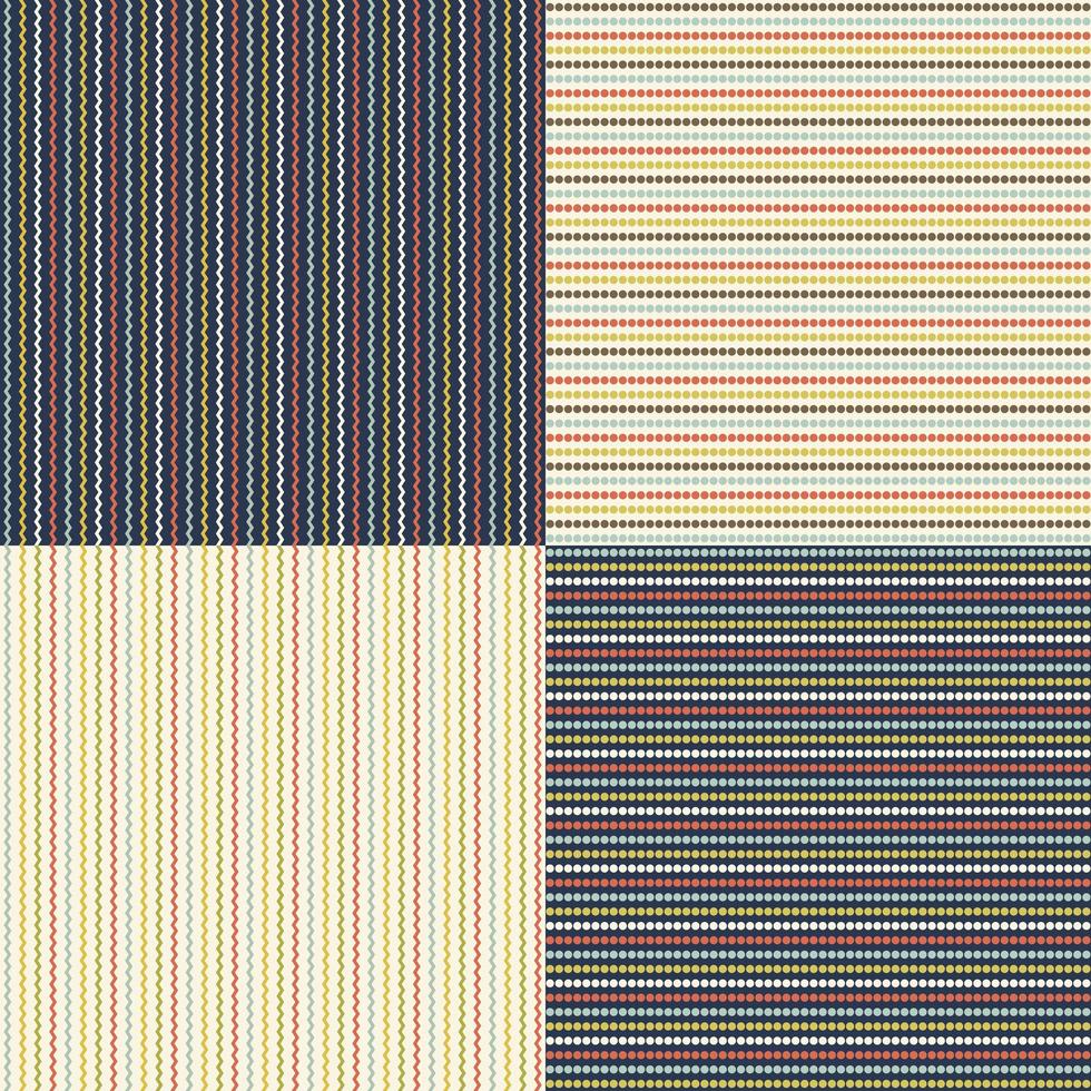 Seamless retro stripe patterns vector