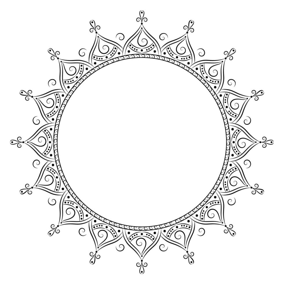 Download Black and white ornamental mandala frame - Download Free ...