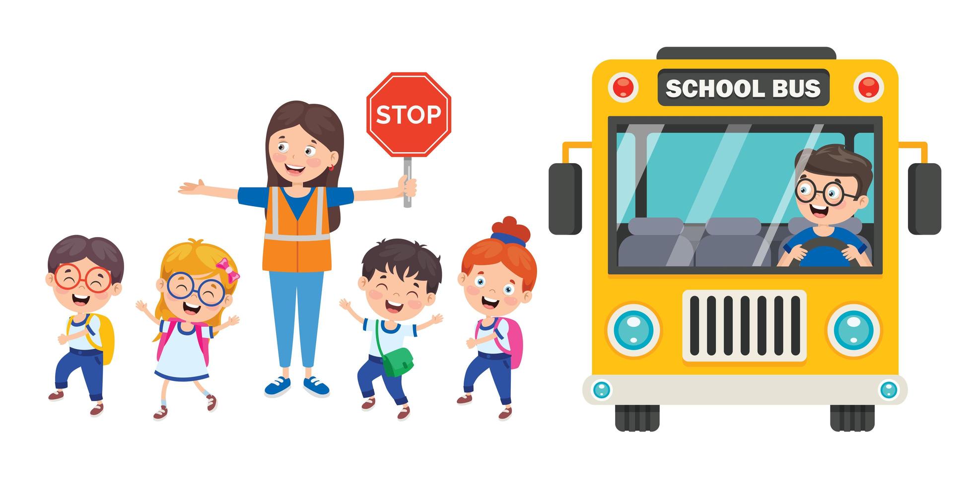 Woman Crossing Guard for School Children vector