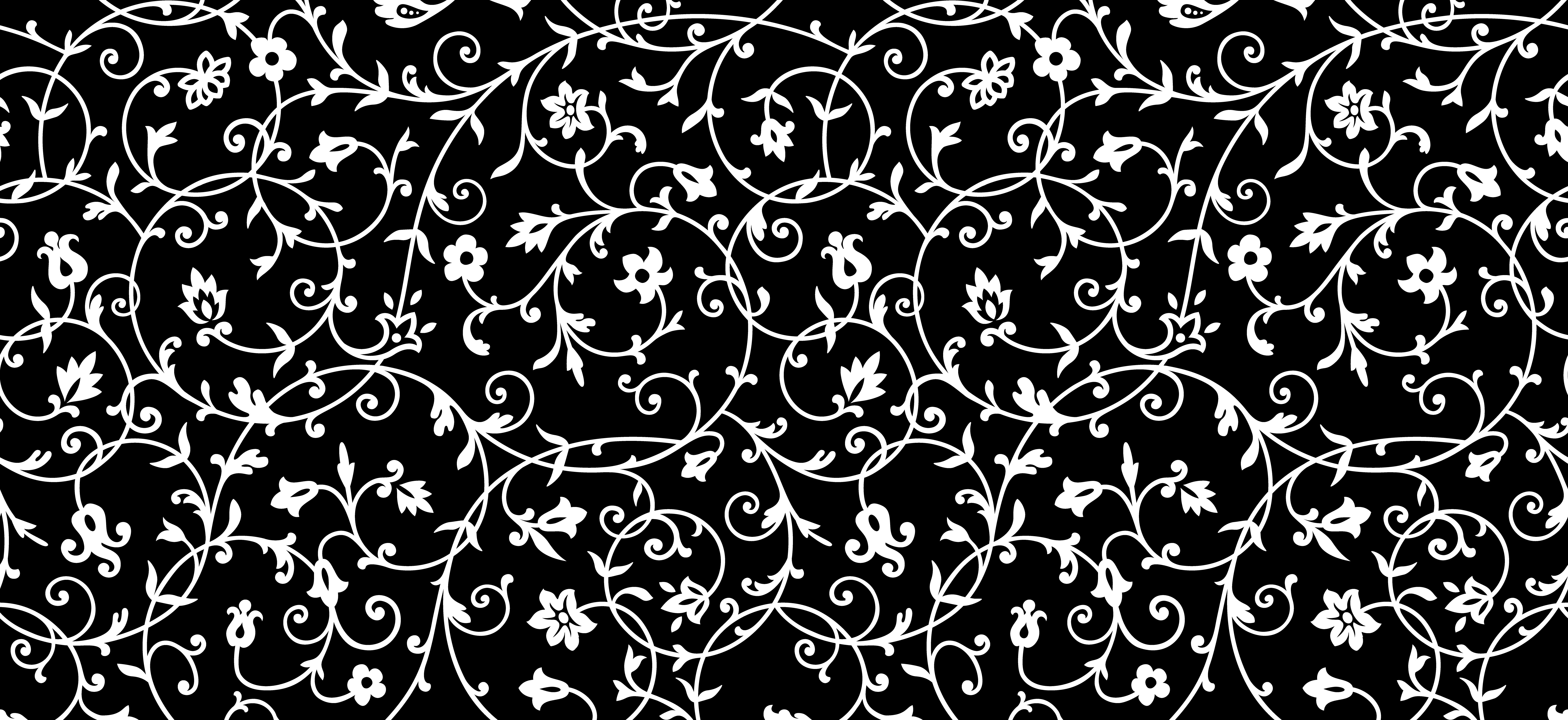 Vintage Floral Pattern in White on Black 1219834 Vector Art at Vecteezy