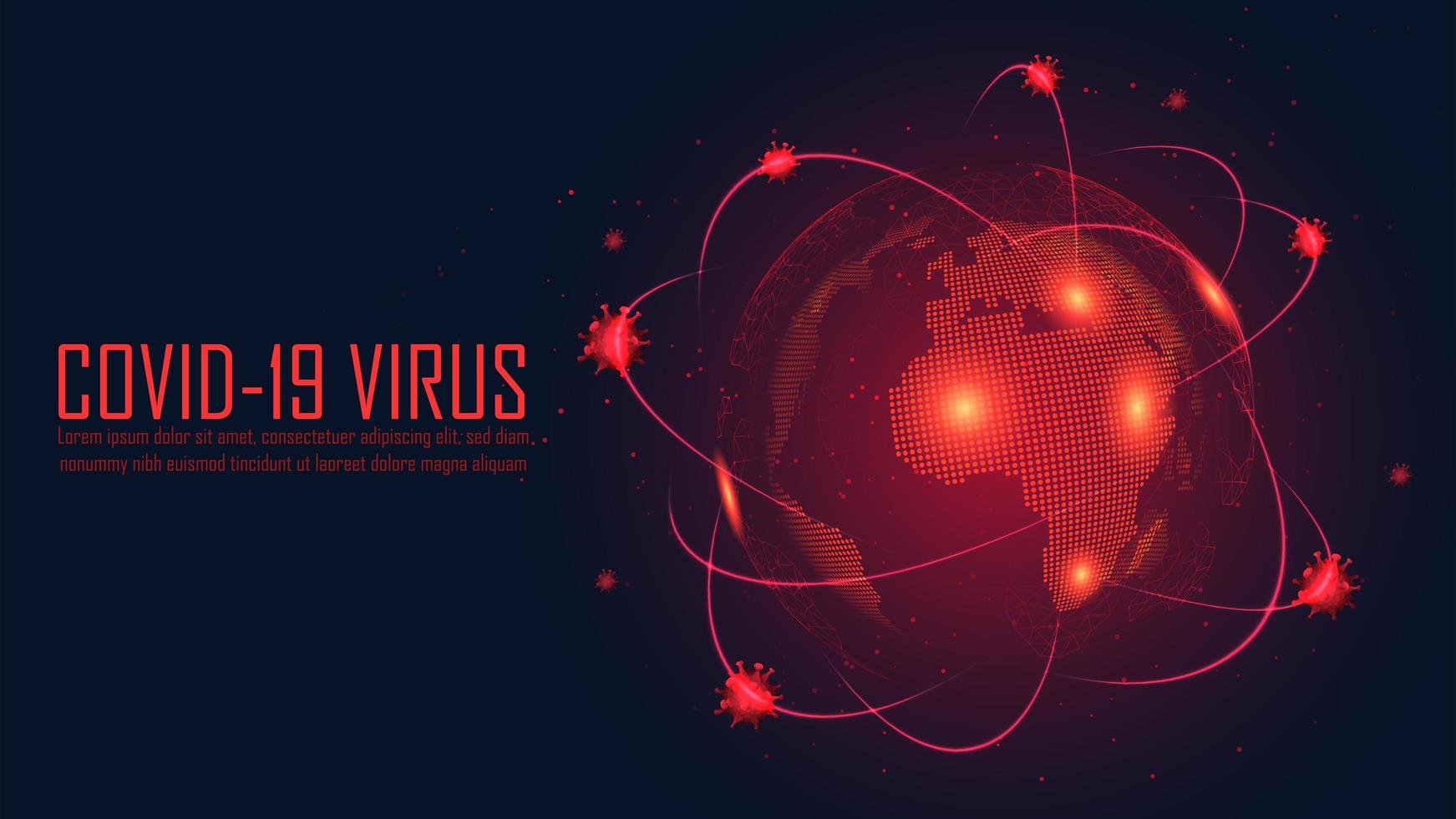 Glowing red poster with global outbreak design vector