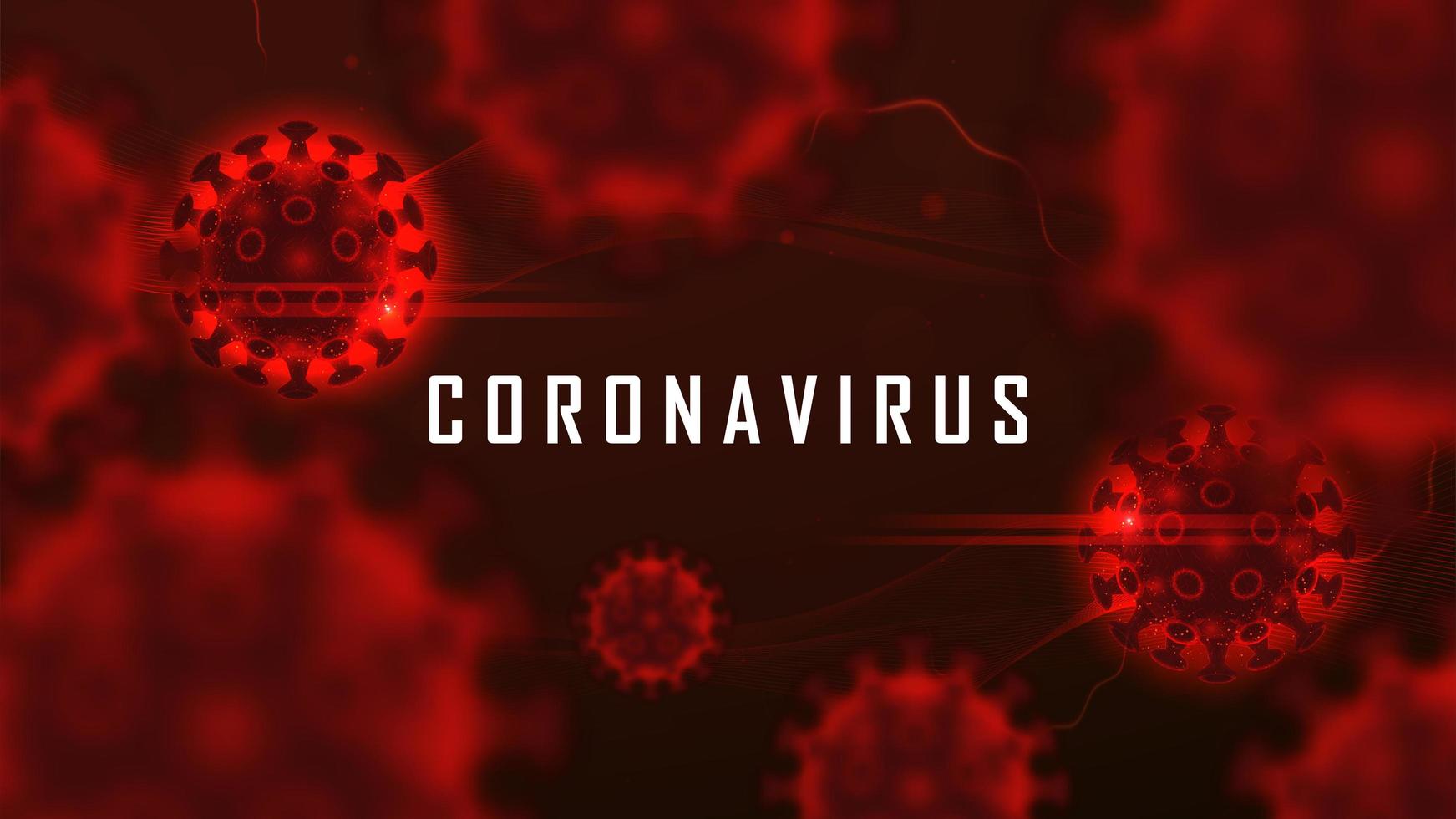 Coronavirus cell structure floating in blood vector