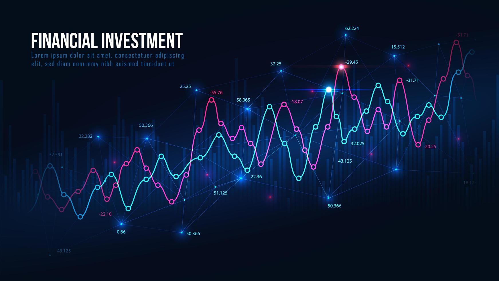 Futuristic stock market or forex trading graph vector