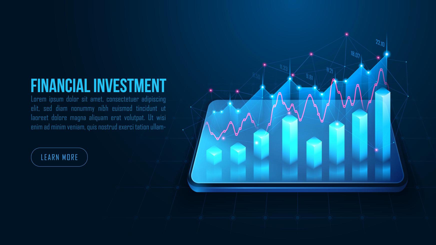 Isometric stock or forex trading graph on smartphone vector