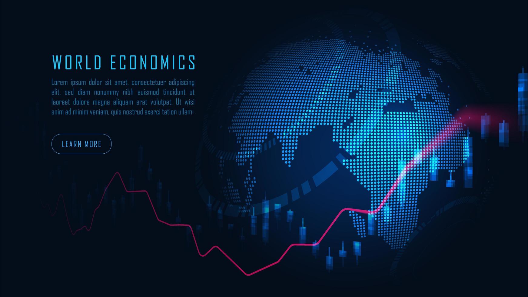 gráfico del mercado bursátil mundial o forex vector