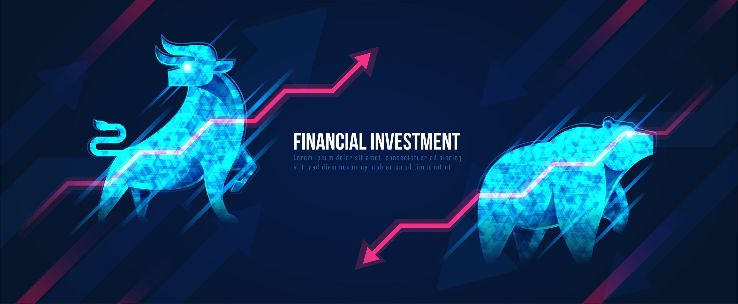Concept art of Bullish and Bearish Stock Market vector
