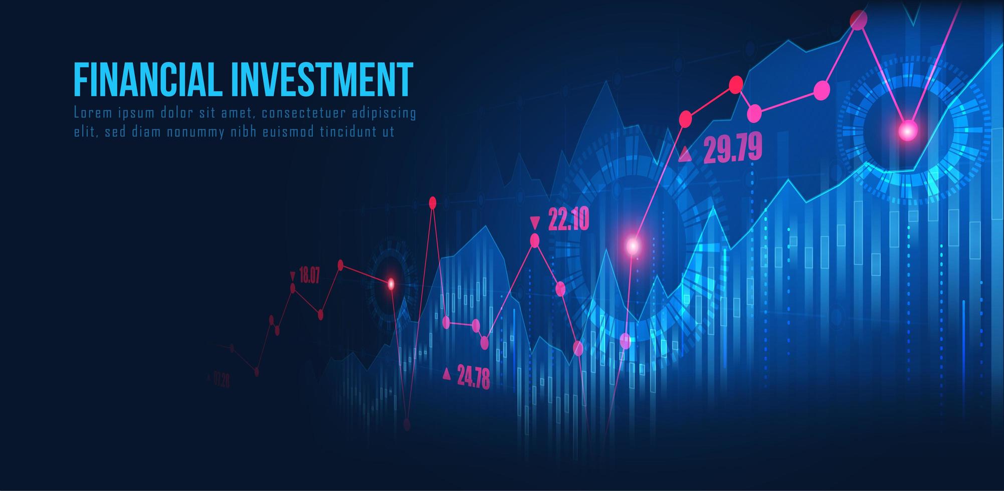 gráfico comercial con precio objetivo vector