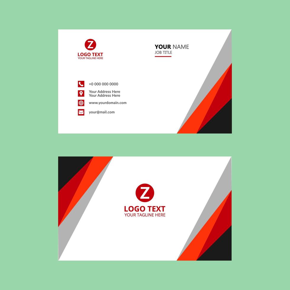 Black Orange and Grey Business Card Template  vector