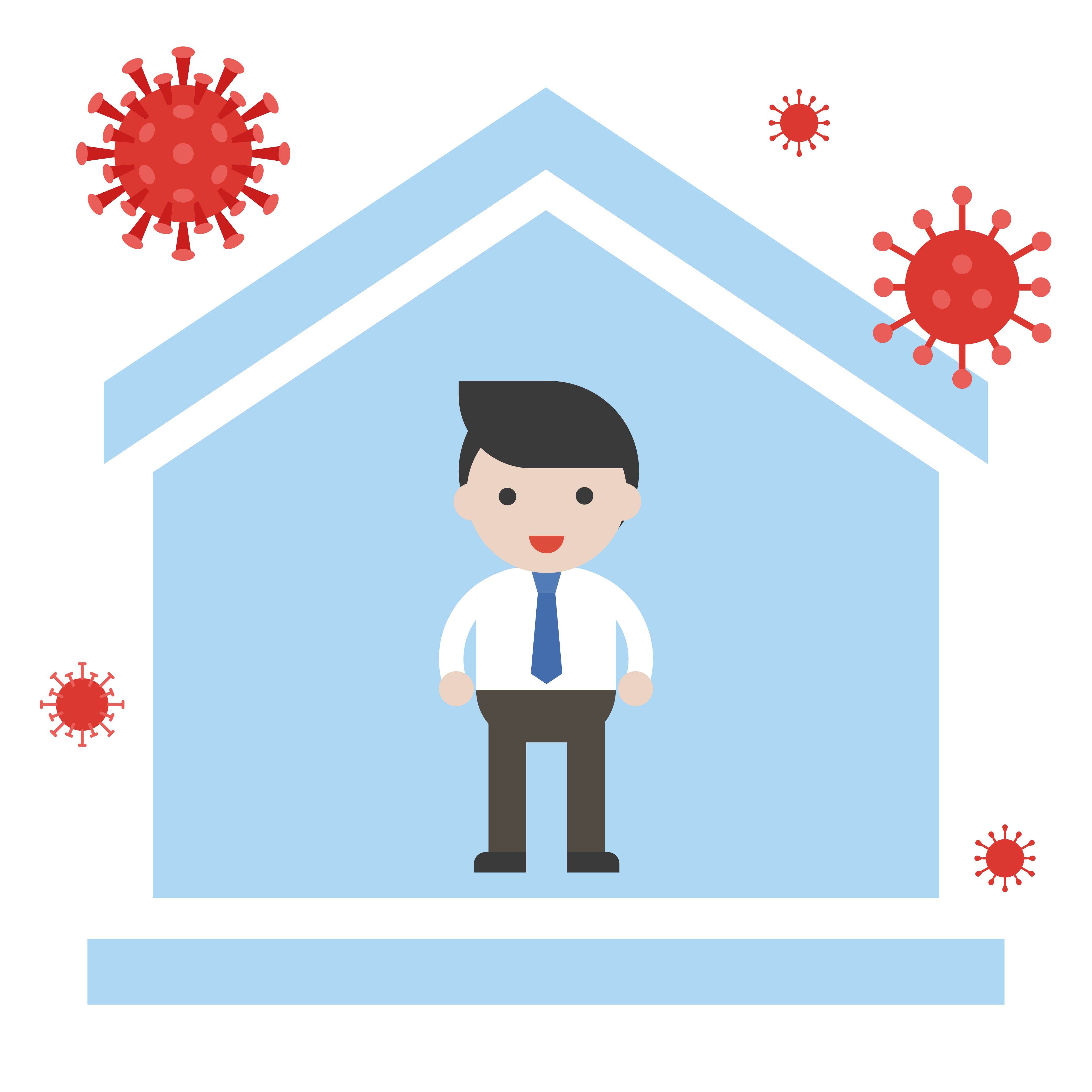 Man stays at home prevent Coronavirus 1220215 Vector Art at Vecteezy