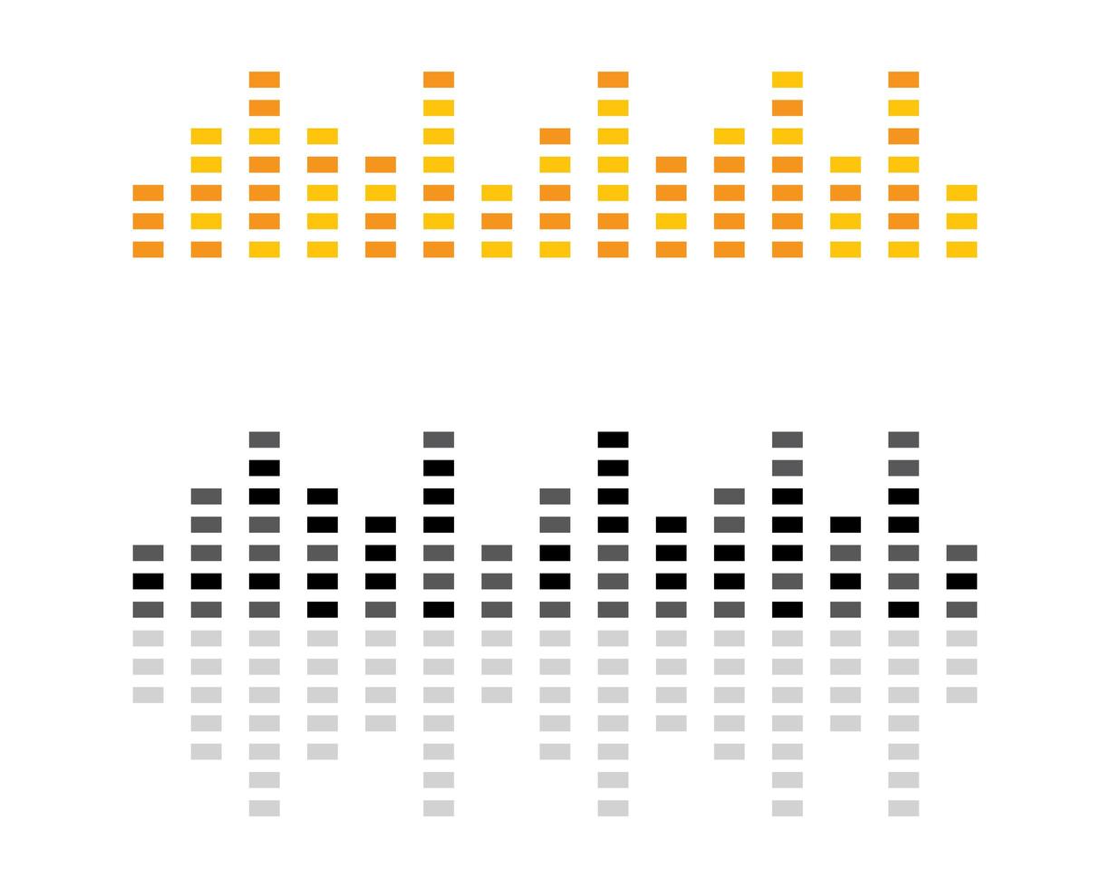 Yellow, Black Sound Wave Logos vector