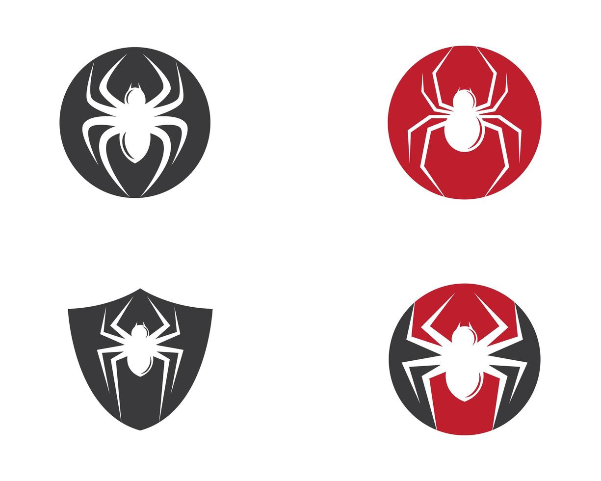 símbolos de logotipo de araña de círculo vector