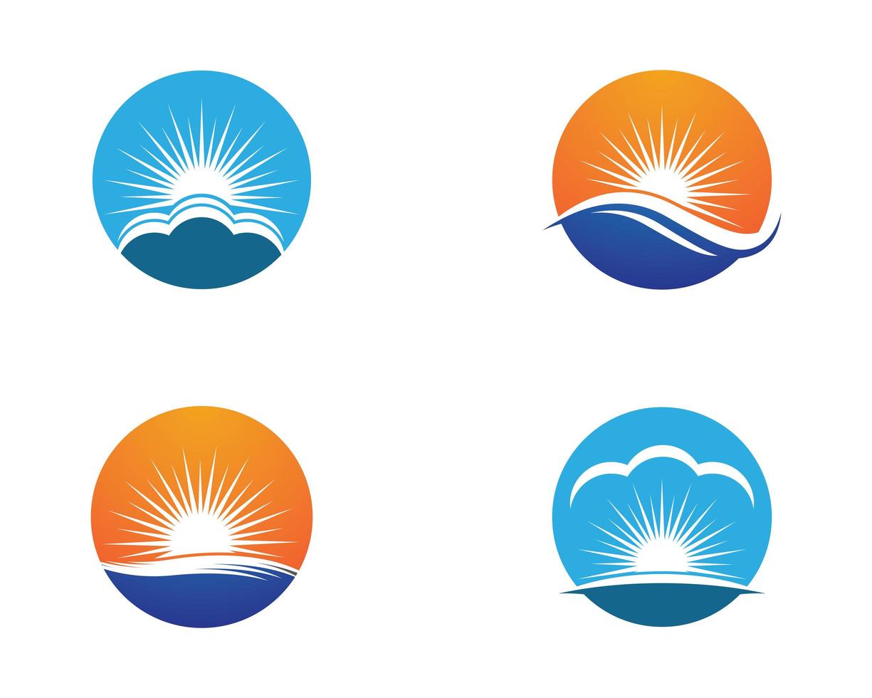 logos de símbolo de verano de círculo vector