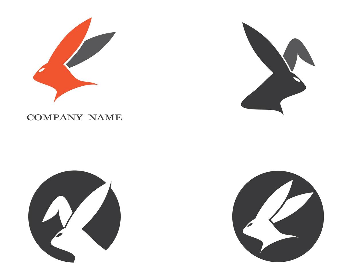 Dark Gray Rabbit Icons vector