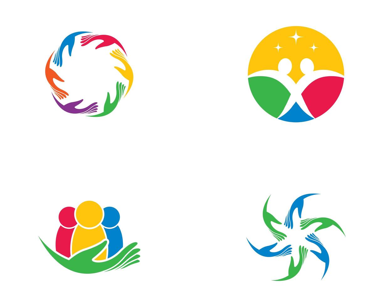 iconos de atención comunitaria vector